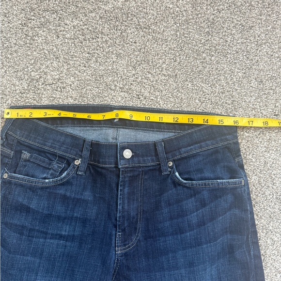 7 For All Mankind Men's Slimmy Straight Leg Jeans - Dark Wash Size 33 EUC - Picture 9 of 11